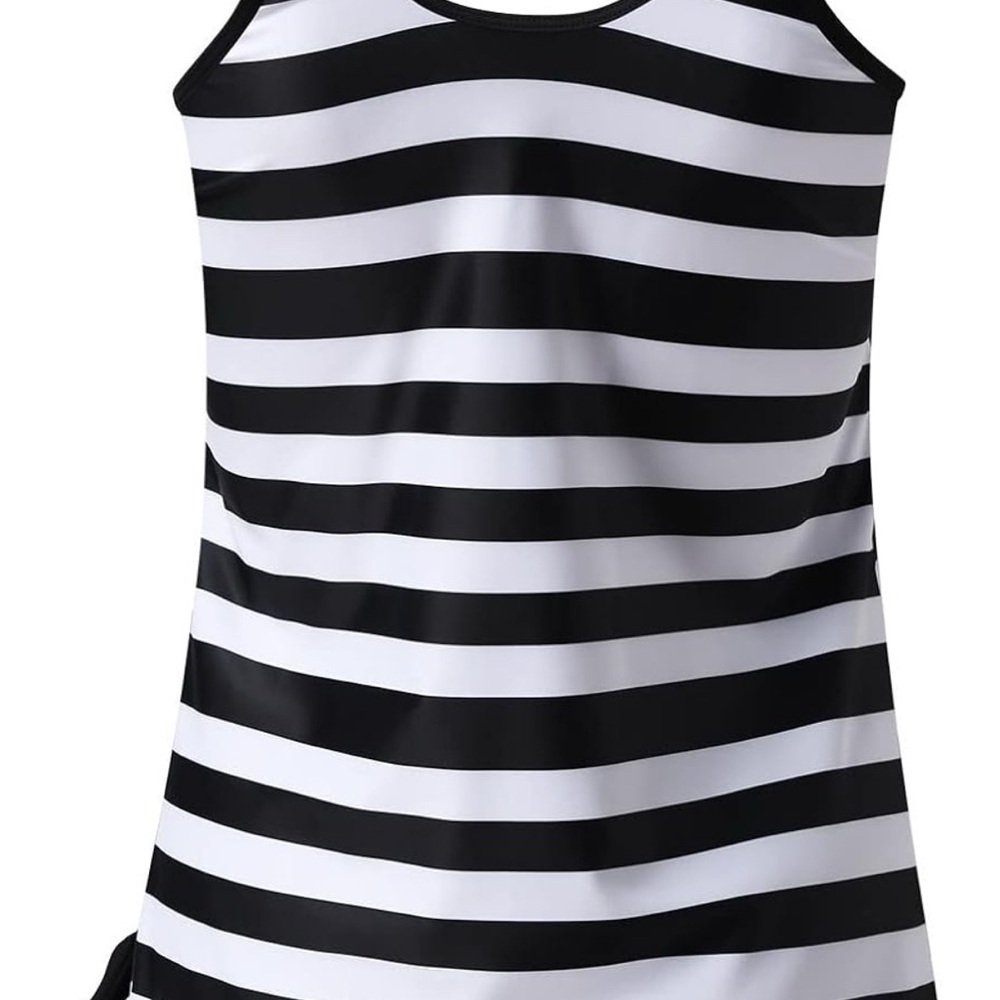 💛NWOT Black and White Striped Tankini Swim Suit